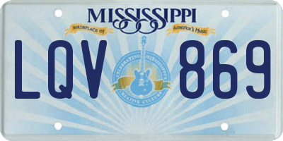 MS license plate LQV869