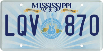 MS license plate LQV870