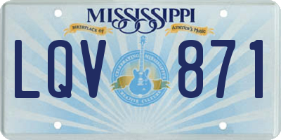 MS license plate LQV871
