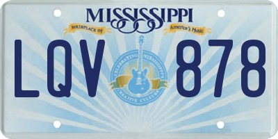 MS license plate LQV878