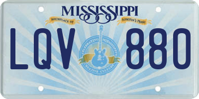 MS license plate LQV880