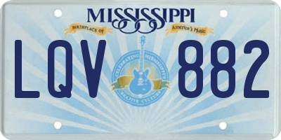 MS license plate LQV882