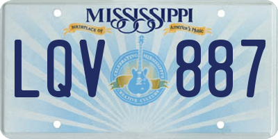 MS license plate LQV887