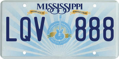 MS license plate LQV888