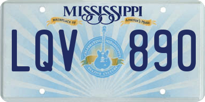 MS license plate LQV890