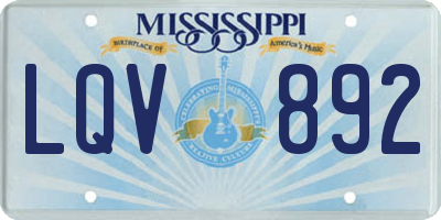 MS license plate LQV892