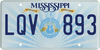 MS license plate LQV893