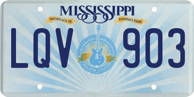MS license plate LQV903