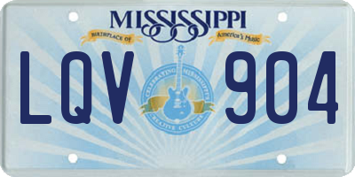 MS license plate LQV904