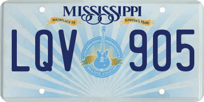 MS license plate LQV905