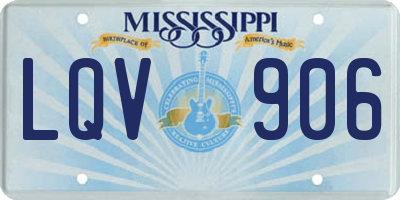 MS license plate LQV906