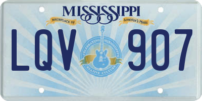 MS license plate LQV907