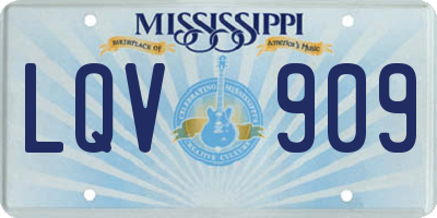 MS license plate LQV909