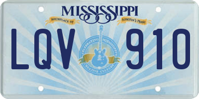 MS license plate LQV910
