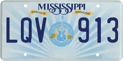 MS license plate LQV913
