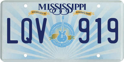 MS license plate LQV919