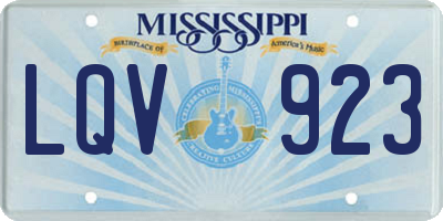 MS license plate LQV923