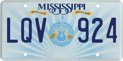 MS license plate LQV924