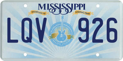 MS license plate LQV926