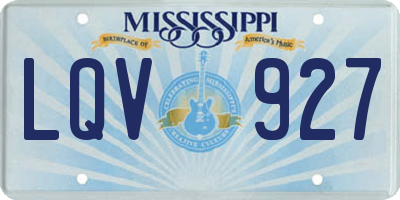 MS license plate LQV927