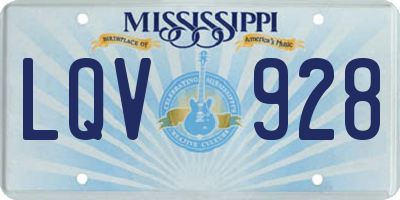 MS license plate LQV928