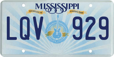 MS license plate LQV929
