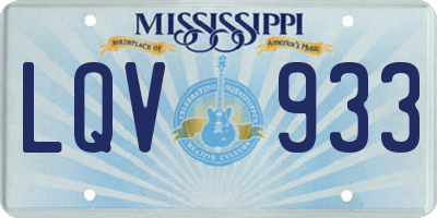 MS license plate LQV933