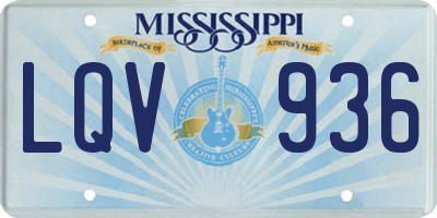 MS license plate LQV936