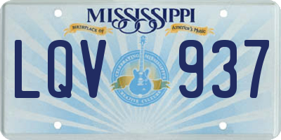 MS license plate LQV937