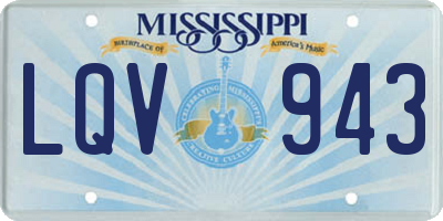 MS license plate LQV943