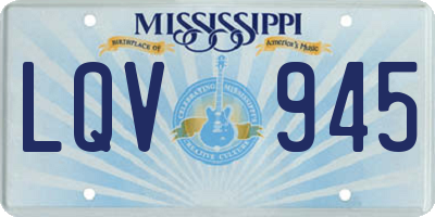 MS license plate LQV945