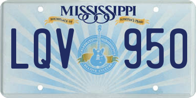 MS license plate LQV950