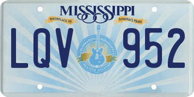 MS license plate LQV952