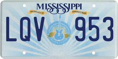 MS license plate LQV953
