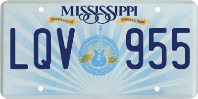MS license plate LQV955