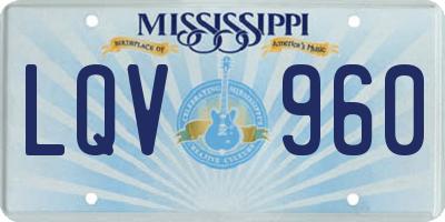 MS license plate LQV960