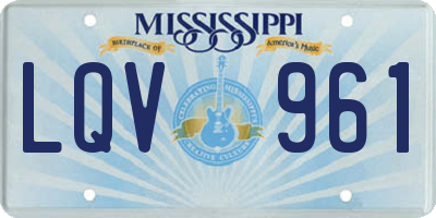 MS license plate LQV961