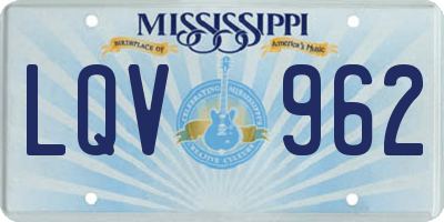 MS license plate LQV962
