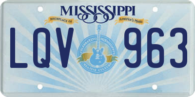 MS license plate LQV963