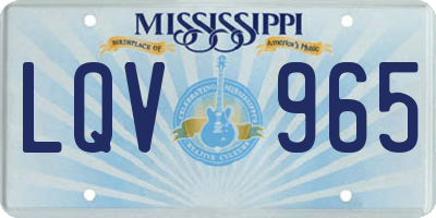 MS license plate LQV965