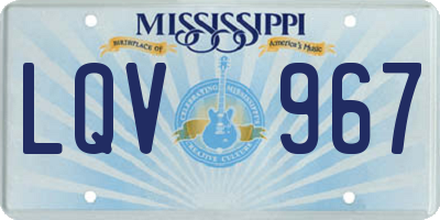 MS license plate LQV967