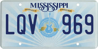 MS license plate LQV969