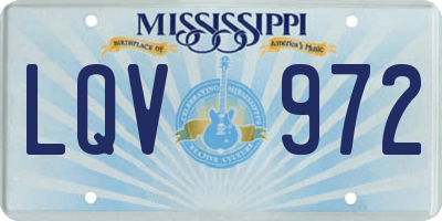 MS license plate LQV972