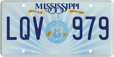 MS license plate LQV979