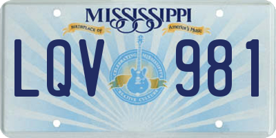 MS license plate LQV981