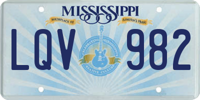 MS license plate LQV982