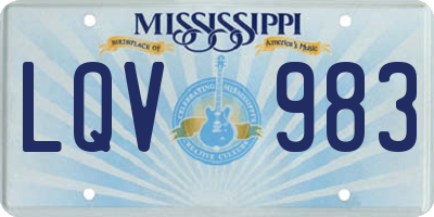 MS license plate LQV983
