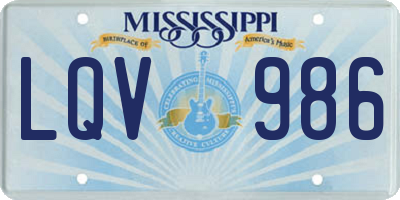 MS license plate LQV986