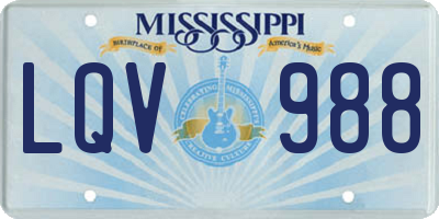 MS license plate LQV988