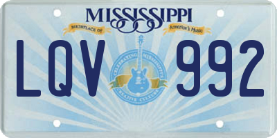 MS license plate LQV992